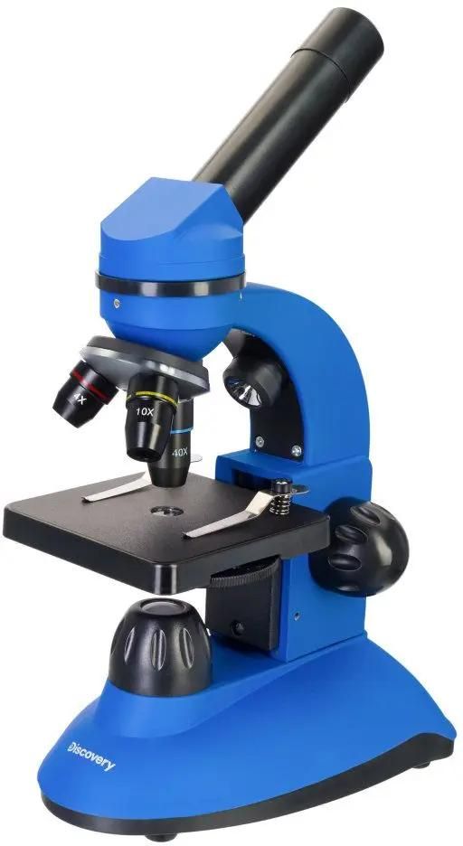 Микроскоп DISCOVERY Nano Gravity, световой/оптический/биологический, 40-400x, на 3 объектива, синий [77959]